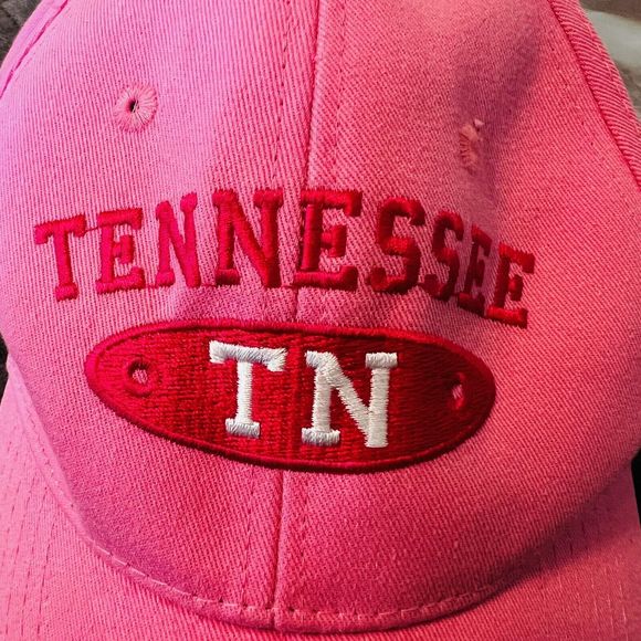 Classic Teaze Pink Tennessee TN Embroidered Baseball Cap Hat Hook & Loop Closure - Picture 3 of 8